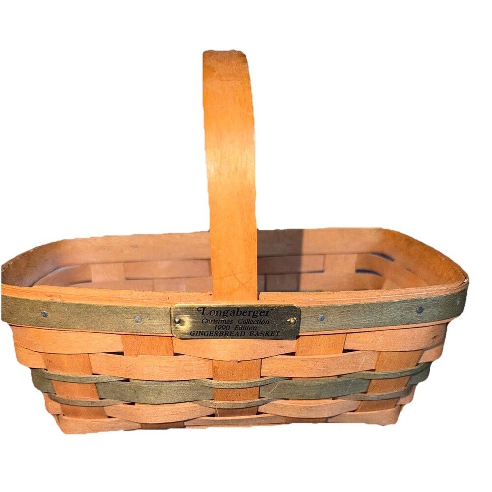 Longaberger 1990 Edition Christmas Gingerbread Basket Green